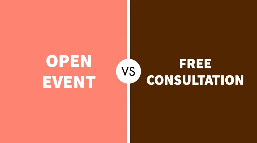 Open event or free consultation?